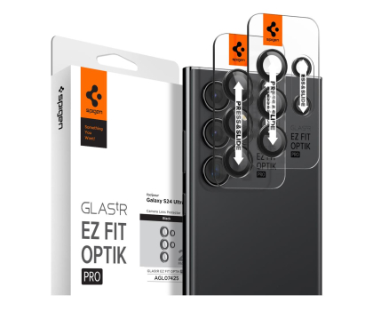 Szkło i folia ochronna SPIGEN Optik.Tr 'Ez Fit' Camera Protector 2Pack do Galaxy S24 Ultra AGL07425